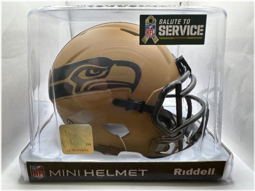 Seattle Seahawks 2023 Salute To Service Autographed Mini Helmet