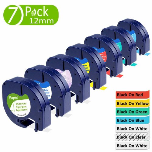 LetraTag 1/2" Paper Plastic Label Tape Set
