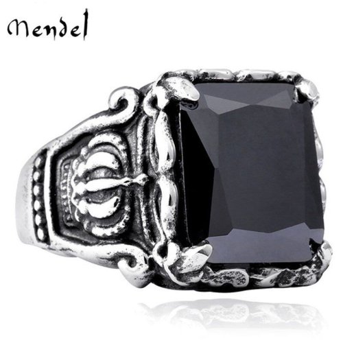 Obsidian Crown Ring for Men by MENDEL