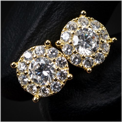 Golden Cluster Stud Earrings