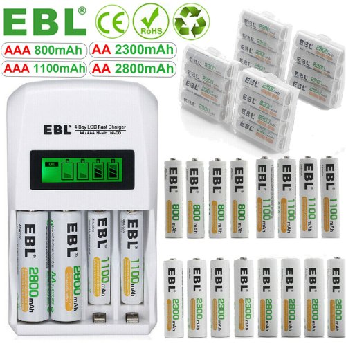 PowerPlus Rechargeable Battery Set with LCD Charger