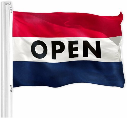 Tricolor Open Banner for Retail and Service Businesses - 3x5ft