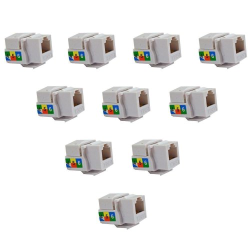 White Telephone Network Keystone Jack Inserts (10 Pack)