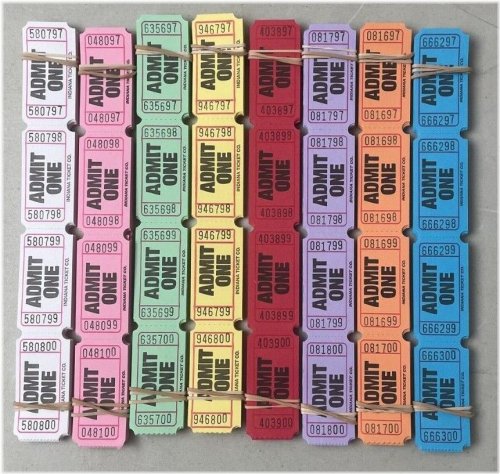 Colorful Carnival Tickets - Set of 500 for Festive Fun and Games