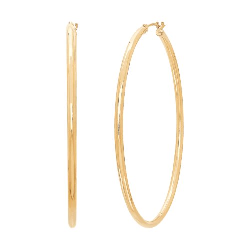 Golden Tube Hoop Earrings