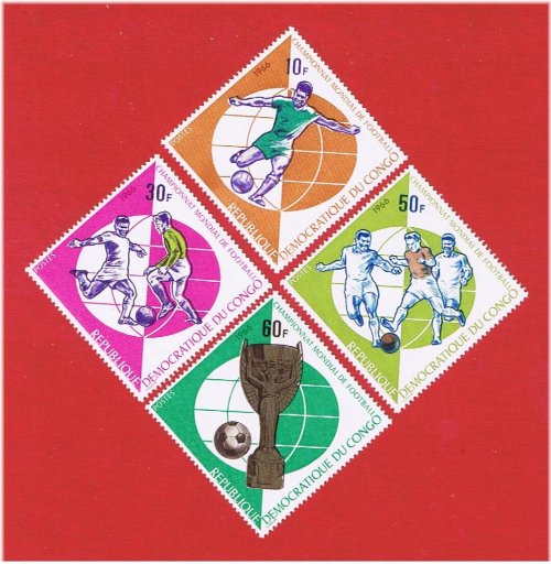 Congo DR Soccer Stamp Set