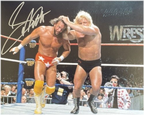 Legends Collide: Greg Valentine and Randy Savage Signed Photo