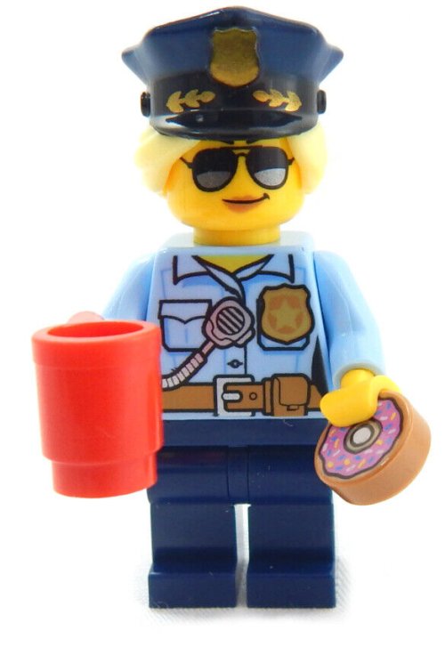 Brick Patrol Officer and Donut Enthusiast Minifigure