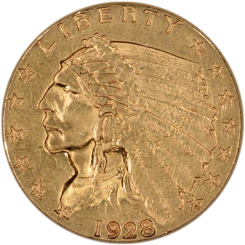 Vintage American Gold Coin - $2.50 Indian Head Quarter Eagle