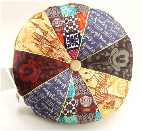 Mickey Castle Vintage Round Throw Pillow