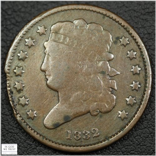 Copper Classic Head Half Cent from 1832 - with Edge Damage