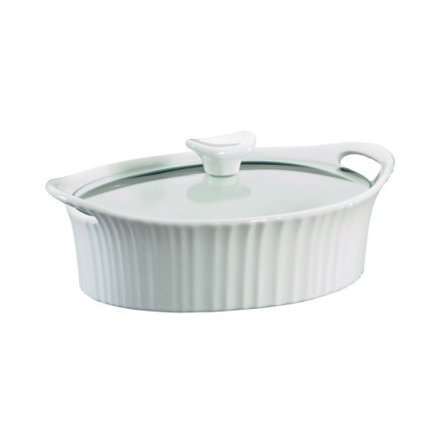 Elegant Oval Ceramic Casserole with Glass Cover