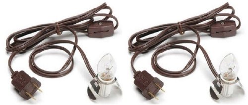 Brown Clip Light Cord with On/Off Switch