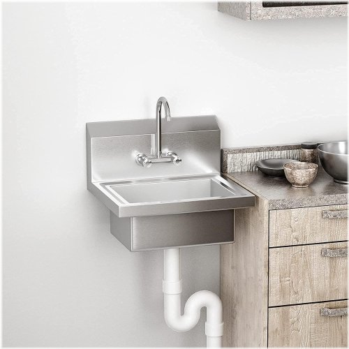Durable Stainless Steel Wall-Mount Utility Basin