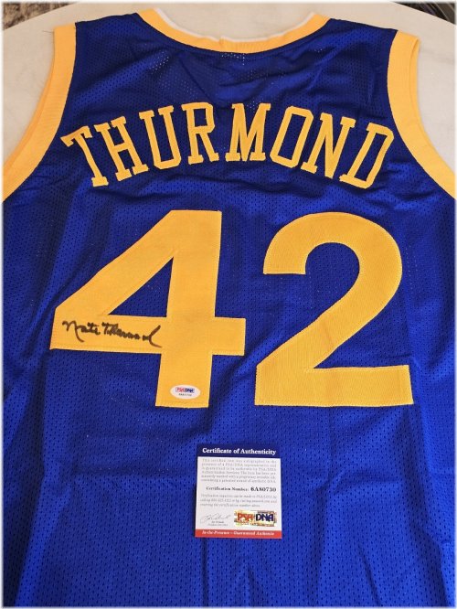 Nate Thurmond Signed Blue Custom Jersey with PSA/DNA COA