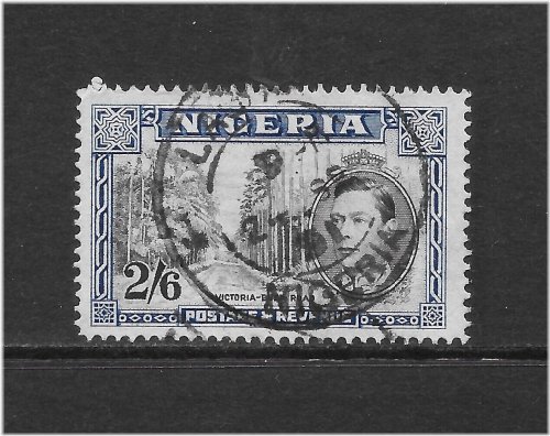 Nigeria George VI 2'6 Ultra & Black Stamp (1942)