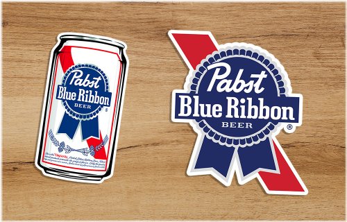 Blue Ribbon Vinyl Sticker Set - 2 Decals, 3x2 Inches