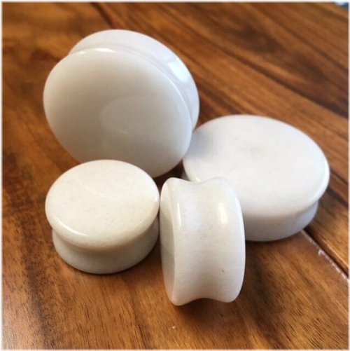 White Jade Organic Stone Plugs