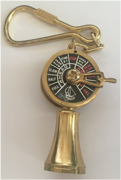 Brass Telegraph Keychain - Vintage Nautical Collectible