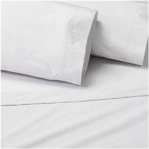 Railroad Gray Stripe King Sheet Set