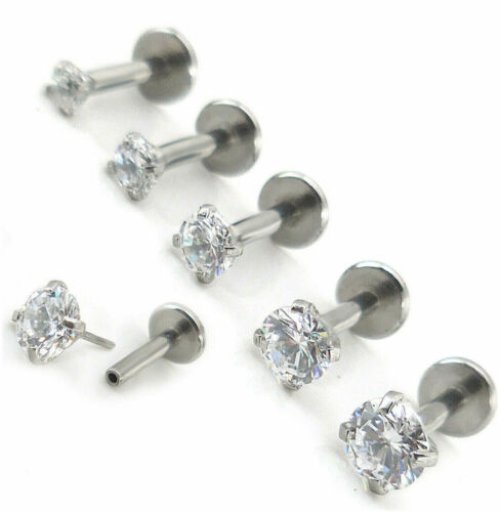 CZ Sparkle Push Pin Earrings and Rings Set