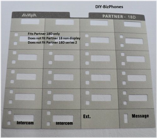 Avaya Partner 18D Series 1 Phone Label Strip Set
