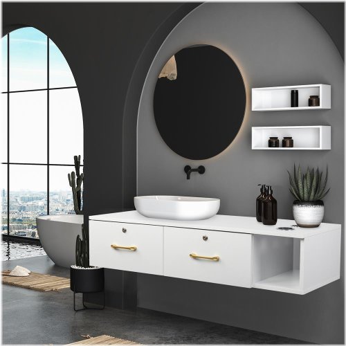 Locking Drawer Hair Styling Wall Cabinet