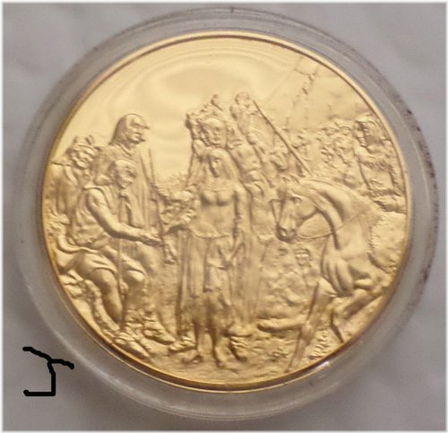 The Trapper's Bride" 24K Gold Bronze Medal
