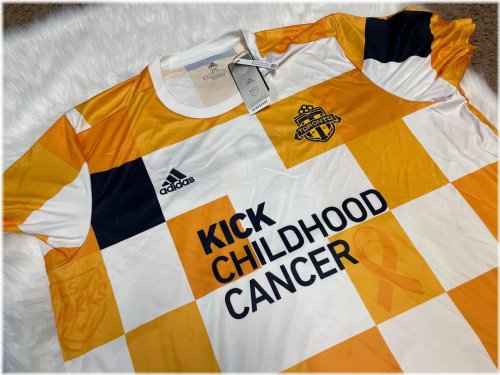 Toronto FC Kick Childhood Cancer Men's Size 2XL Pre-Match Soccer Jersey