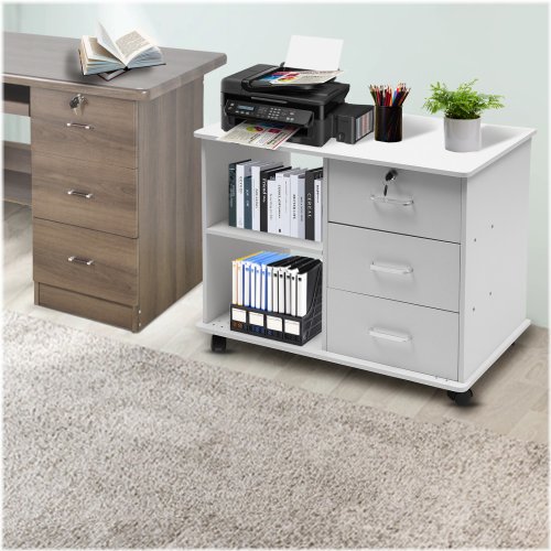 Storage Cart with Drawers and Shelves