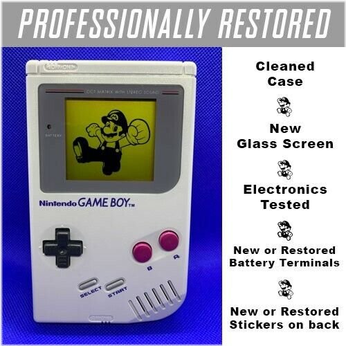 Retro Gray Console: Restored Nintendo Game Boy DMG-01