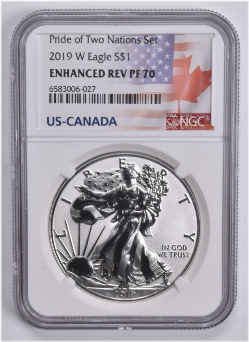 American Silver Eagle Pride of Two Nations NGC