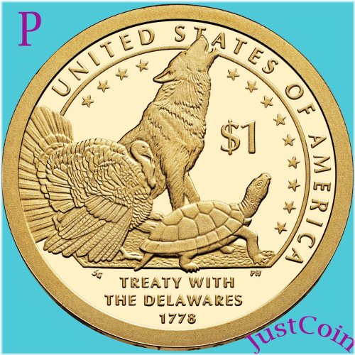 Golden Sacagawea Dollar (2013-P) from US Mint Roll