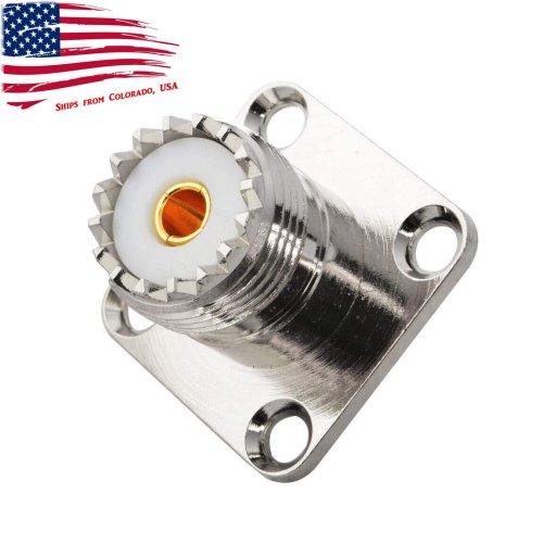 Flange Mount UHF Female RF Panel Connector