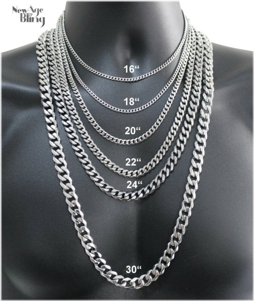 Silver Cuban Curb Chain Necklace Collection