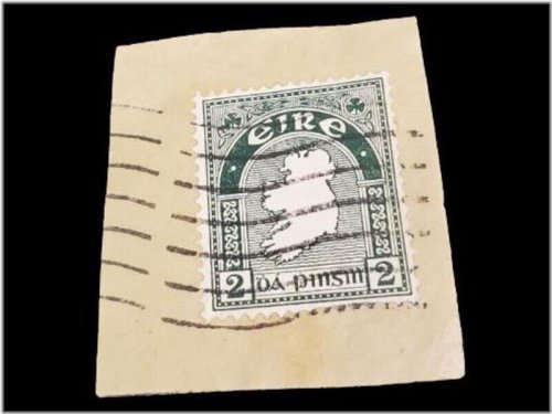 Emerald Isle Stamp Collection - Vintage 1930s Irish Pinisin Stamps Used on Envelope