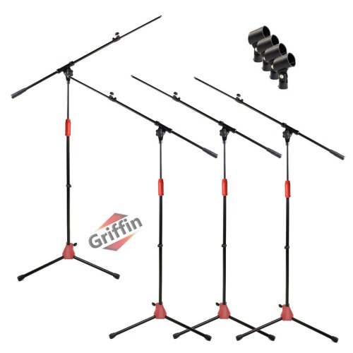 Telescoping Tripod Mic Clip Mount Holder - 4 Pack