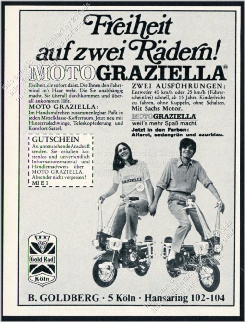 Vintage Moto Graziella Scooter Miniature Print