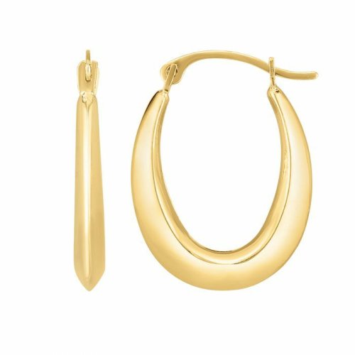 Golden Oval Hoop Earrings
