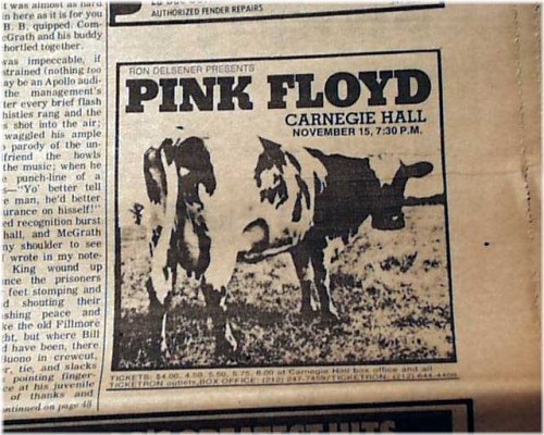 1971 Village Voice Pink Floyd & Frank Zappa Collectible Set