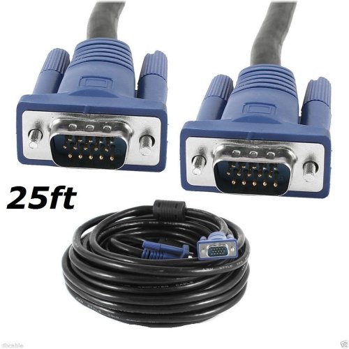 BlueLink VGA Cable - 25FT Male to Male for PC, Laptop, and TV Connectivity