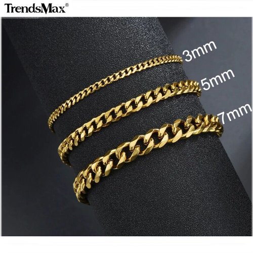 Golden Curb Link Anklet