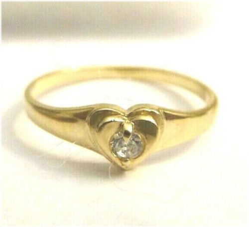 Golden Heart CZ Ring with Gift Box