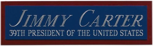 Jimmy Carter Presidential Memorabilia Nameplate for Autographed Collectibles