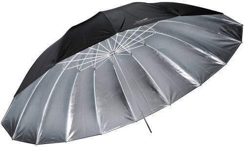 Silver Parabolic Studio Umbrella with Carry Case