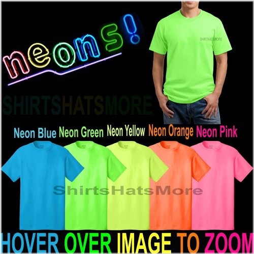 Neon Glow Cotton Blend T-Shirt for Men - Available in Various Sizes