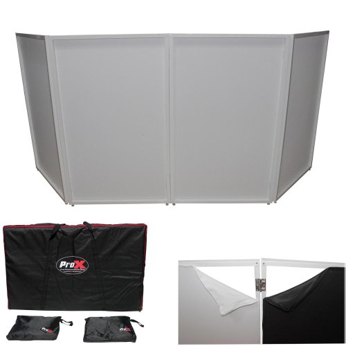 Portable DJ Screen Set with White Panels and Black/White Scrims