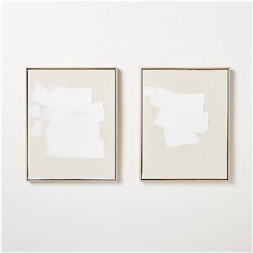 White Patches Embellished Wall Art Canvas