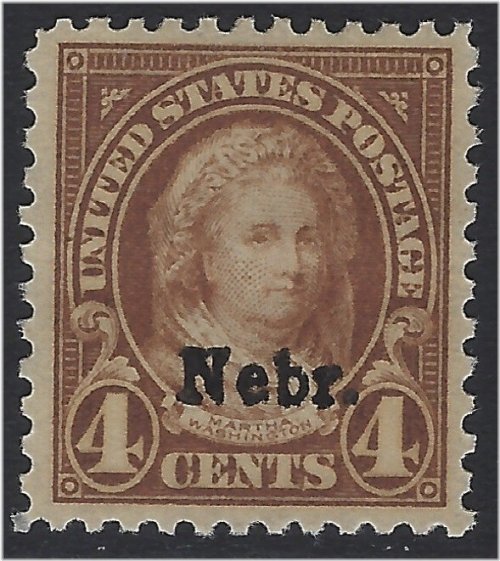Nebraska Overprint 4c Stamp - Mint Light Hinge