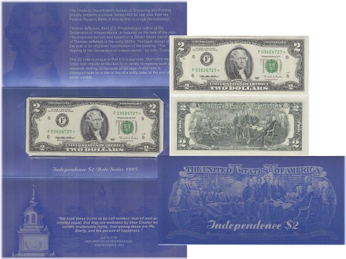 Atlanta District Star Note in BEP Independence Folder